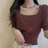 キャミソールカシュクールカットソー 4497-brown_お取り寄せ44976-画像6-韓国ファッション通販POPREA［ポップリア］