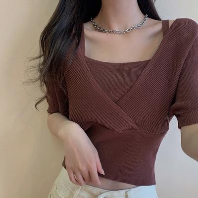 キャミソールカシュクールカットソー 4497-brown_お取り寄せ44976-画像6-韓国ファッション通販POPREA［ポップリア］