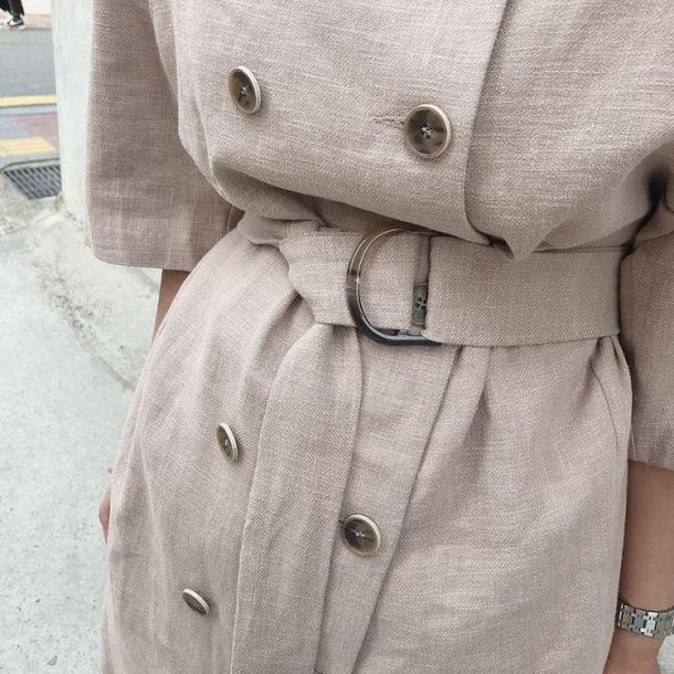 ダブルブレスト半袖ジャケット 4516-khaki_お取り寄せ4516-画像10-韓国ファッション通販POPREA［ポップリア］