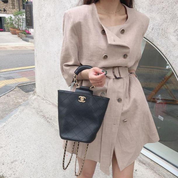 ダブルブレスト半袖ジャケット 4516-khaki_お取り寄せ4516-画像13-韓国ファッション通販POPREA［ポップリア］