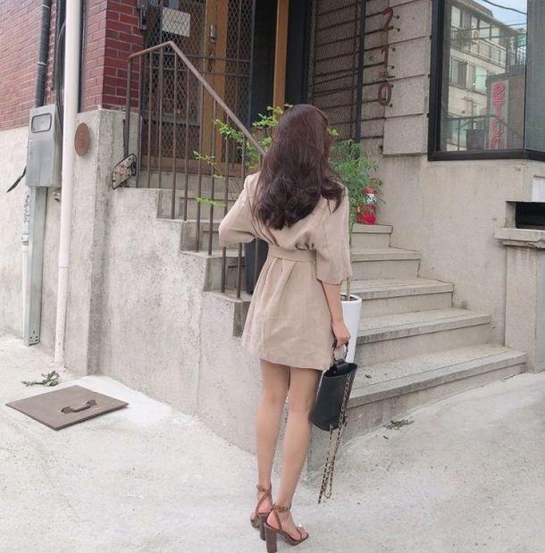 ダブルブレスト半袖ジャケット 4516-khaki_お取り寄せ4516-画像8-韓国ファッション通販POPREA［ポップリア］