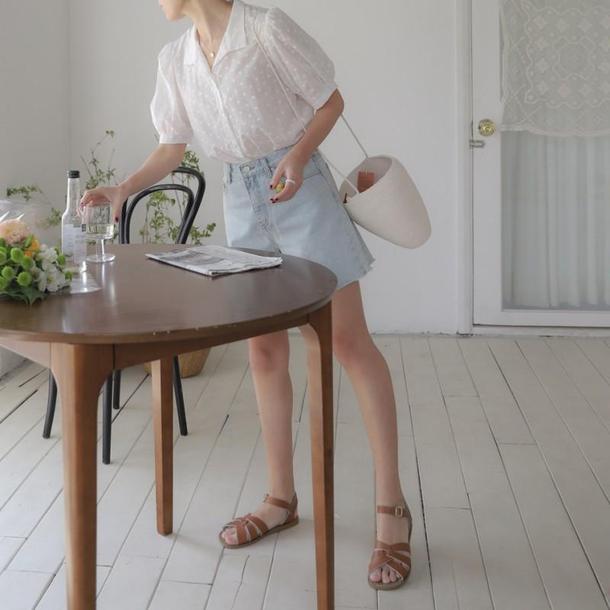 花刺繍アイボリーシャツ 4605-お取り寄せ_4605-画像8-韓国ファッション通販POPREA［ポップリア］