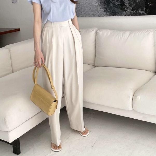 ハイウエストワイルドレッグパンツ 4617-M/ivory_お取り寄せ46172-画像3-韓国ファッション通販POPREA［ポップリア］