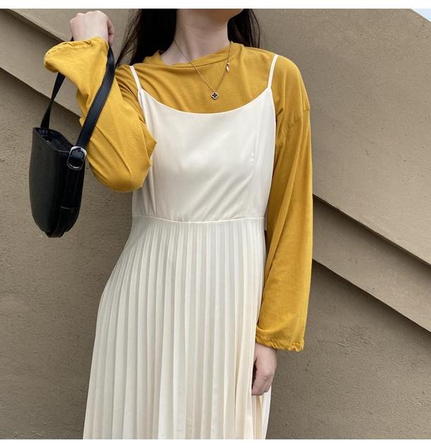 キャミソールプリーツワンピース 4639-お取り寄せ4639-画像4-韓国ファッション通販POPREA［ポップリア］