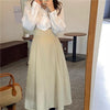 ホワイトブラウス＆ハイウエストスカート 4681-white-tops&skirts_お取り寄せ4681-画像5-韓国ファッション通販POPREA［ポップリア］