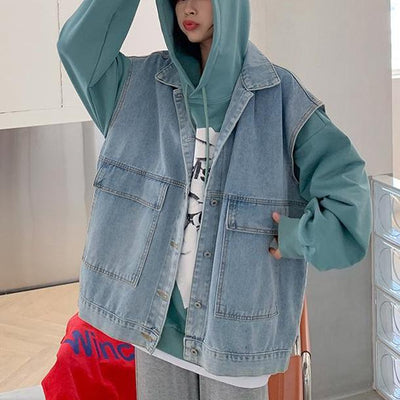 ノースリーブデニムジャケット 4683-denim_お取り寄せ4683-画像10-韓国ファッション通販POPREA［ポップリア］