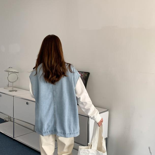 ノースリーブデニムジャケット 4683-denim_お取り寄せ4683-画像14-韓国ファッション通販POPREA［ポップリア］