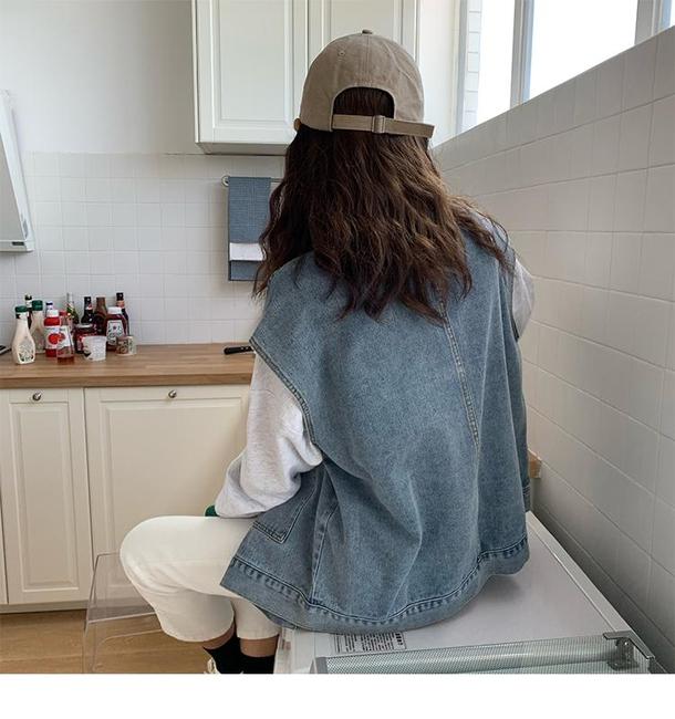 ノースリーブデニムジャケット 4683-denim_お取り寄せ4683-画像9-韓国ファッション通販POPREA［ポップリア］