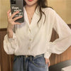 Vネックパールボタンブラウス 4689-ivory_お取り寄せ46892-画像9-韓国ファッション通販POPREA［ポップリア］