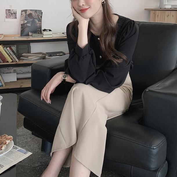 ベーシックスクエアネックトップス 4703-S/black_お取り寄せ47034-画像12-韓国ファッション通販POPREA［ポップリア］