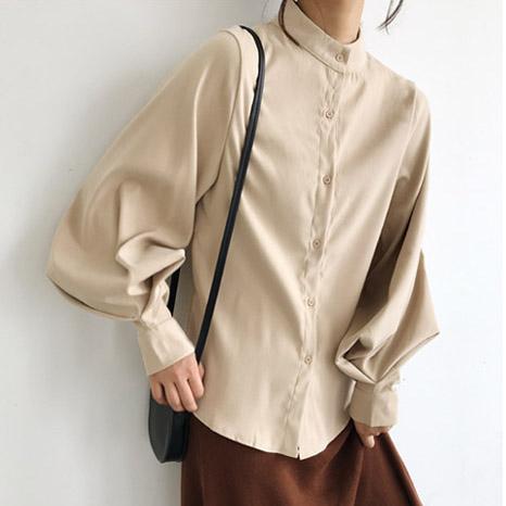 ハイネックルーズランタンスリーブトップス 4707-S/beige_お取り寄せ470710-画像17-韓国ファッション通販POPREA［ポップリア］