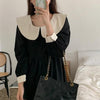 レトロカラーブラックワンピース 4722-black_お取り寄せ4722-画像10-韓国ファッション通販POPREA［ポップリア］