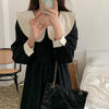 レトロカラーブラックワンピース 4722-black_お取り寄せ4722-画像3-韓国ファッション通販POPREA［ポップリア］
