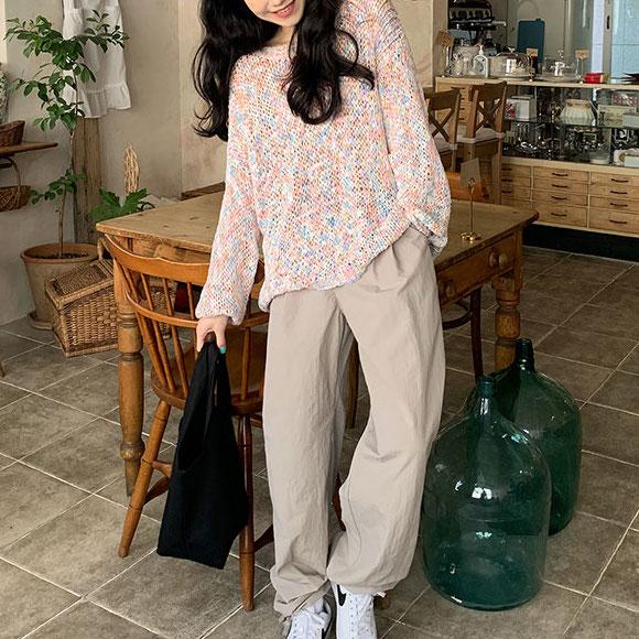 透かし編みマーブルニット 4728-お取り寄せ_4728-画像5-韓国ファッション通販POPREA［ポップリア］