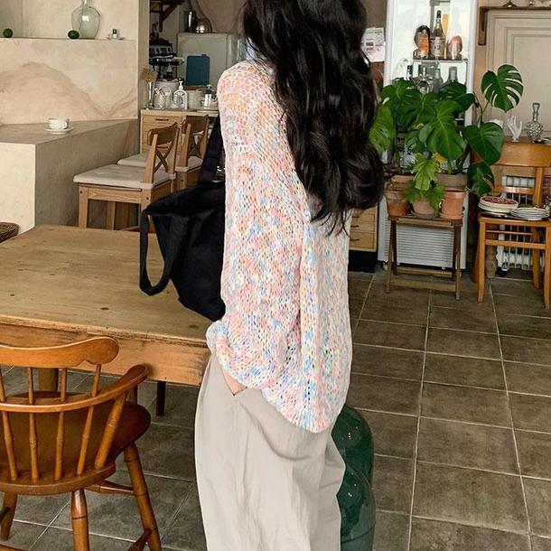 透かし編みマーブルニット 4728-お取り寄せ_4728-画像7-韓国ファッション通販POPREA［ポップリア］