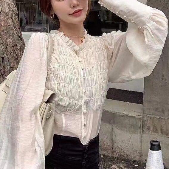 ロングカフスフレンチブラウス 4736-white_お取り寄せ4736-画像7-韓国ファッション通販POPREA［ポップリア］