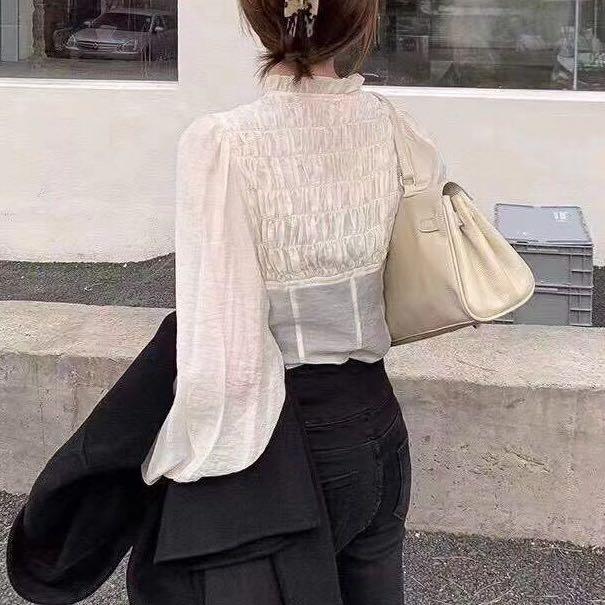 ロングカフスフレンチブラウス 4736-white_お取り寄せ4736-画像8-韓国ファッション通販POPREA［ポップリア］