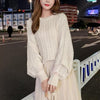 レース袖ニットプルオーバー 4740-ivory_お取り寄せ4740-画像4-韓国ファッション通販POPREA［ポップリア］