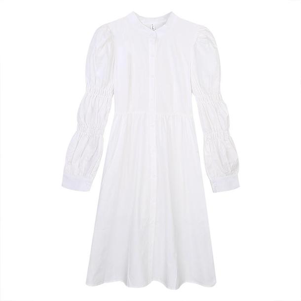 バブルスリーブシャツワンピース 4753-white_お取り寄せ4753-画像10-韓国ファッション通販POPREA［ポップリア］