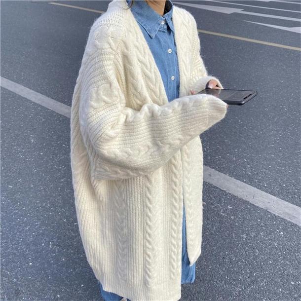 ロングニットアイボリーコート 4759-ivory_お取り寄せ4759-画像6-韓国ファッション通販POPREA［ポップリア］