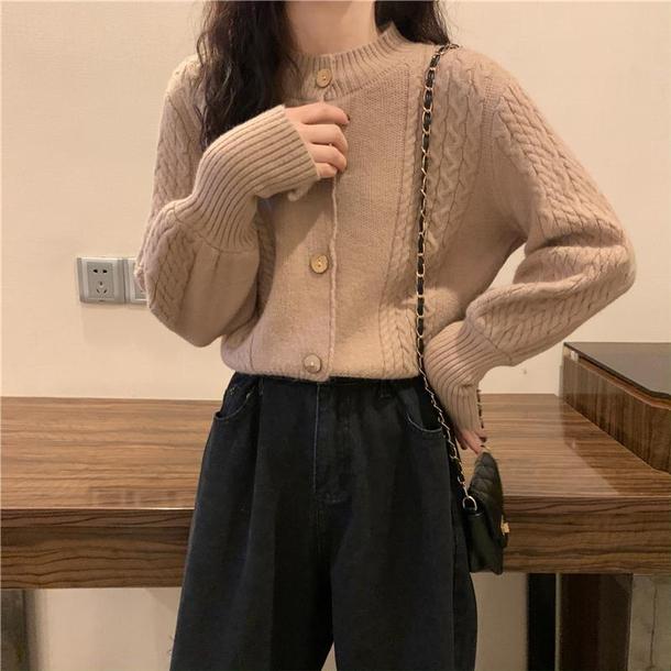 ディープカフスケーブルニット 4771-beige_お取り寄せ47711-画像1-韓国ファッション通販POPREA［ポップリア］