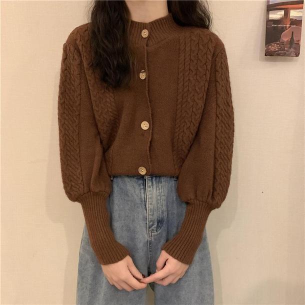 ディープカフスケーブルニット 4771-brown_お取り寄せ47712-画像5-韓国ファッション通販POPREA［ポップリア］