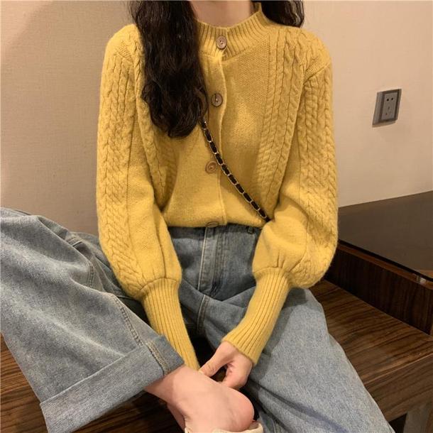 ディープカフスケーブルニット 4771-yellow_お取り寄せ47714-画像13-韓国ファッション通販POPREA［ポップリア］