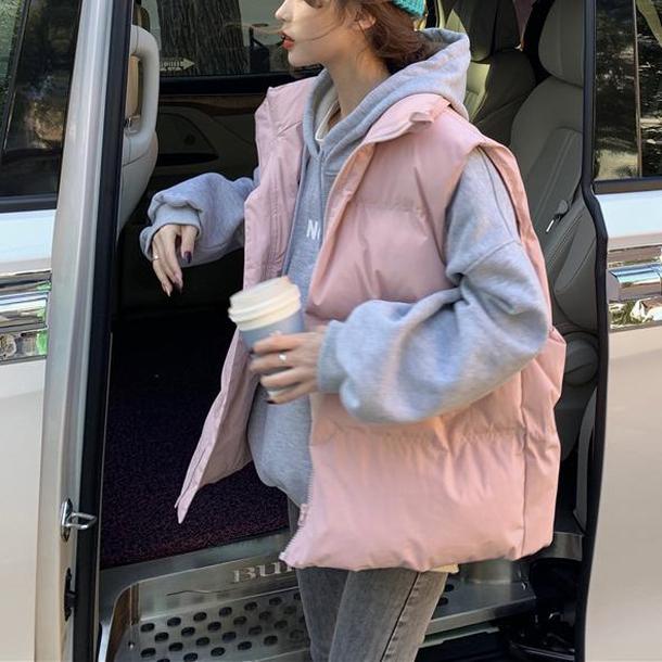 エコダウンベスト 4780-pink_お取り寄せ47802-画像1-韓国ファッション通販POPREA［ポップリア］