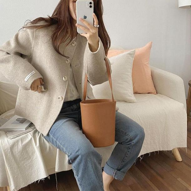 オートミールウールタッチショートコート 4782-oatmeal_お取り寄せ4782-画像15-韓国ファッション通販POPREA［ポップリア］