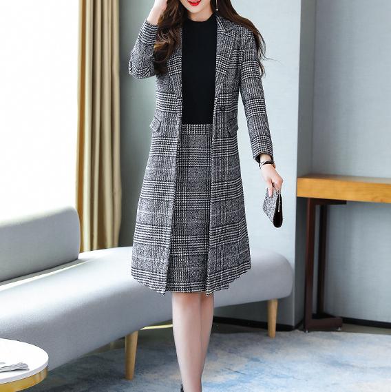 グレンチェックジャケットセットアップ 4798-お取り寄せ4798-画像5-韓国ファッション通販POPREA［ポップリア］