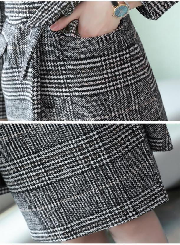 グレンチェックジャケットセットアップ 4798-お取り寄せ4798-画像8-韓国ファッション通販POPREA［ポップリア］