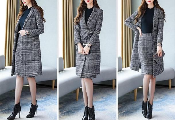 グレンチェックジャケットセットアップ 4798-お取り寄せ4798-画像9-韓国ファッション通販POPREA［ポップリア］