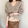 オーバークロスVネックニット 4824-khaki_お取り寄せ48242-画像6-韓国ファッション通販POPREA［ポップリア］