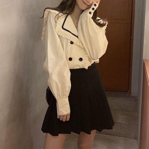 ダブルブレストセーラーカラーブラウス 4827-お取り寄せ4827-画像6-韓国ファッション通販POPREA［ポップリア］