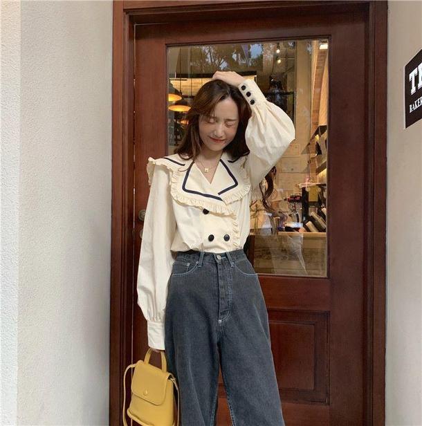 ダブルブレストセーラーカラーブラウス 4827-お取り寄せ4827-画像9-韓国ファッション通販POPREA［ポップリア］