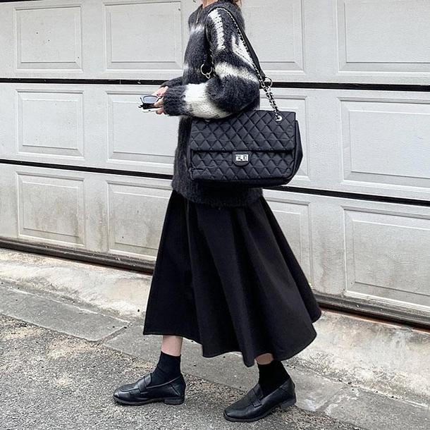 ハイウエストフレアスカート 4888-S/black_お取り寄せ48885-画像18-韓国ファッション通販POPREA［ポップリア］