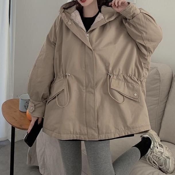 裏ボアオーバーサイズジャケット 4892-khaki_お取り寄せ48921-画像3-韓国ファッション通販POPREA［ポップリア］