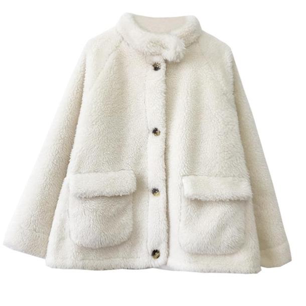 オフホワイトハイネックボアアウター 4904-お取り寄せ4904-画像12-韓国ファッション通販POPREA［ポップリア］