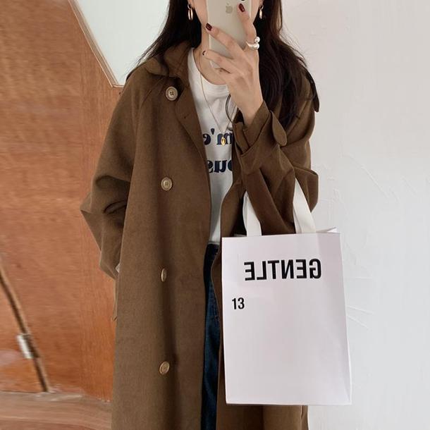 ダブルブレストベルトロングコート 4906-brown_お取り寄せ49062-画像19-韓国ファッション通販POPREA［ポップリア］