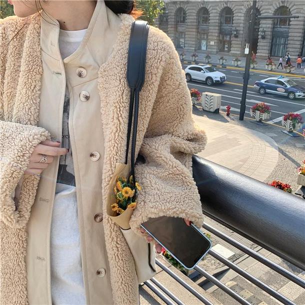 ボアロングコート 4910-お取り寄せ4910-画像2-韓国ファッション通販POPREA［ポップリア］