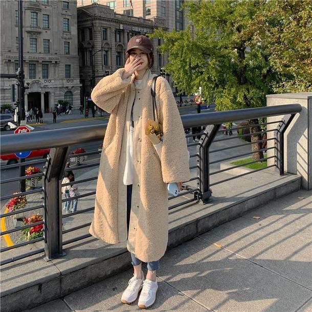 ボアロングコート 4910-お取り寄せ4910-画像5-韓国ファッション通販POPREA［ポップリア］