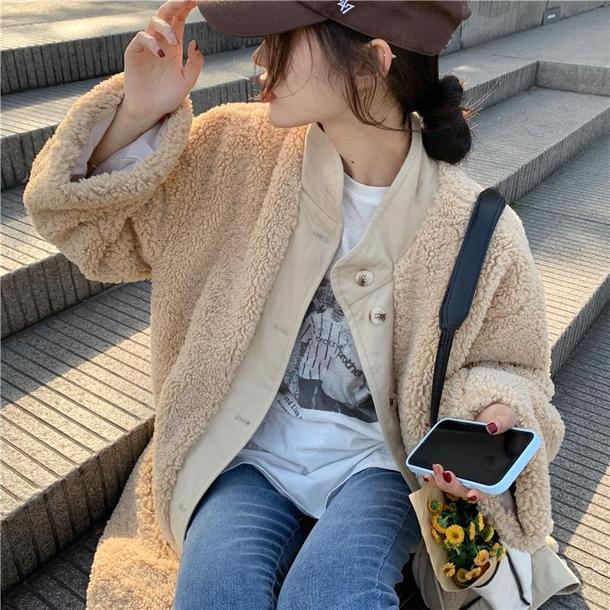 ボアロングコート 4910-お取り寄せ4910-画像9-韓国ファッション通販POPREA［ポップリア］