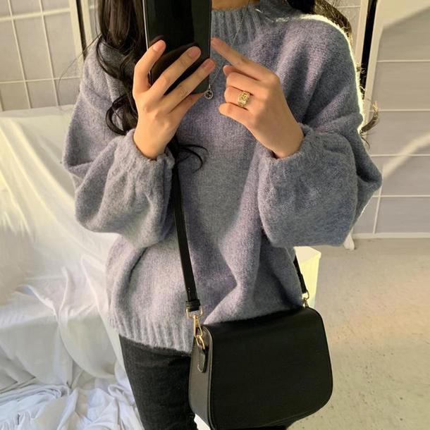 ベーシックプルオーバーニット 4911-blueお取り寄せ49111-画像3-韓国ファッション通販POPREA［ポップリア］