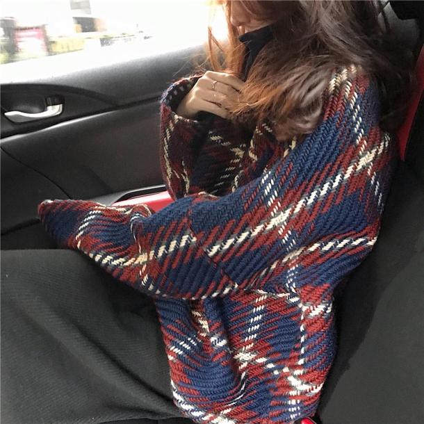 ハイネックチェックニット 4929-お取り寄せ4929-画像11-韓国ファッション通販POPREA［ポップリア］