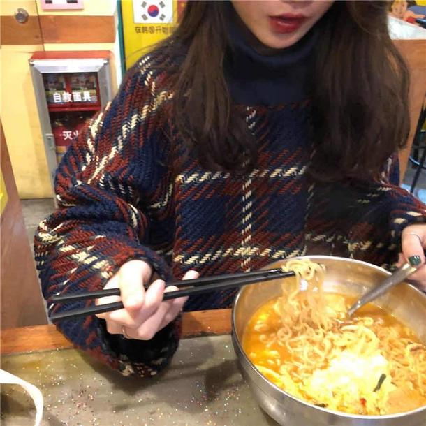 ハイネックチェックニット 4929-お取り寄せ4929-画像7-韓国ファッション通販POPREA［ポップリア］