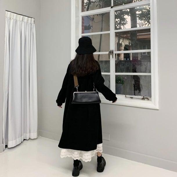 フレンチブラックコート＆ホワイトスカート 4935-お取り寄せ4935-画像3-韓国ファッション通販POPREA［ポップリア］