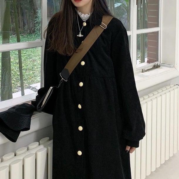 フレンチブラックコート＆ホワイトスカート 4935-お取り寄せ4935-画像8-韓国ファッション通販POPREA［ポップリア］