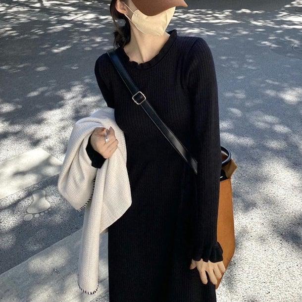 リブニットスリムワンピース 4936-black_お取り寄せ49362-画像10-韓国ファッション通販POPREA［ポップリア］