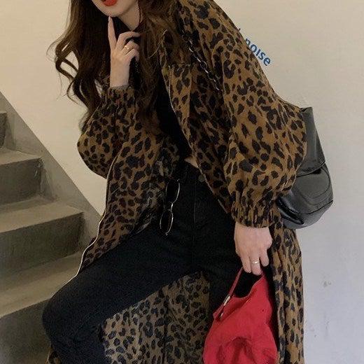 豹柄ロングストレートコート 4948-お取り寄せ4948-画像9-韓国ファッション通販POPREA［ポップリア］