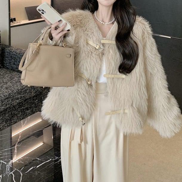 フェイクファーショートコート 4950-お取り寄せ4950-画像5-韓国ファッション通販POPREA［ポップリア］